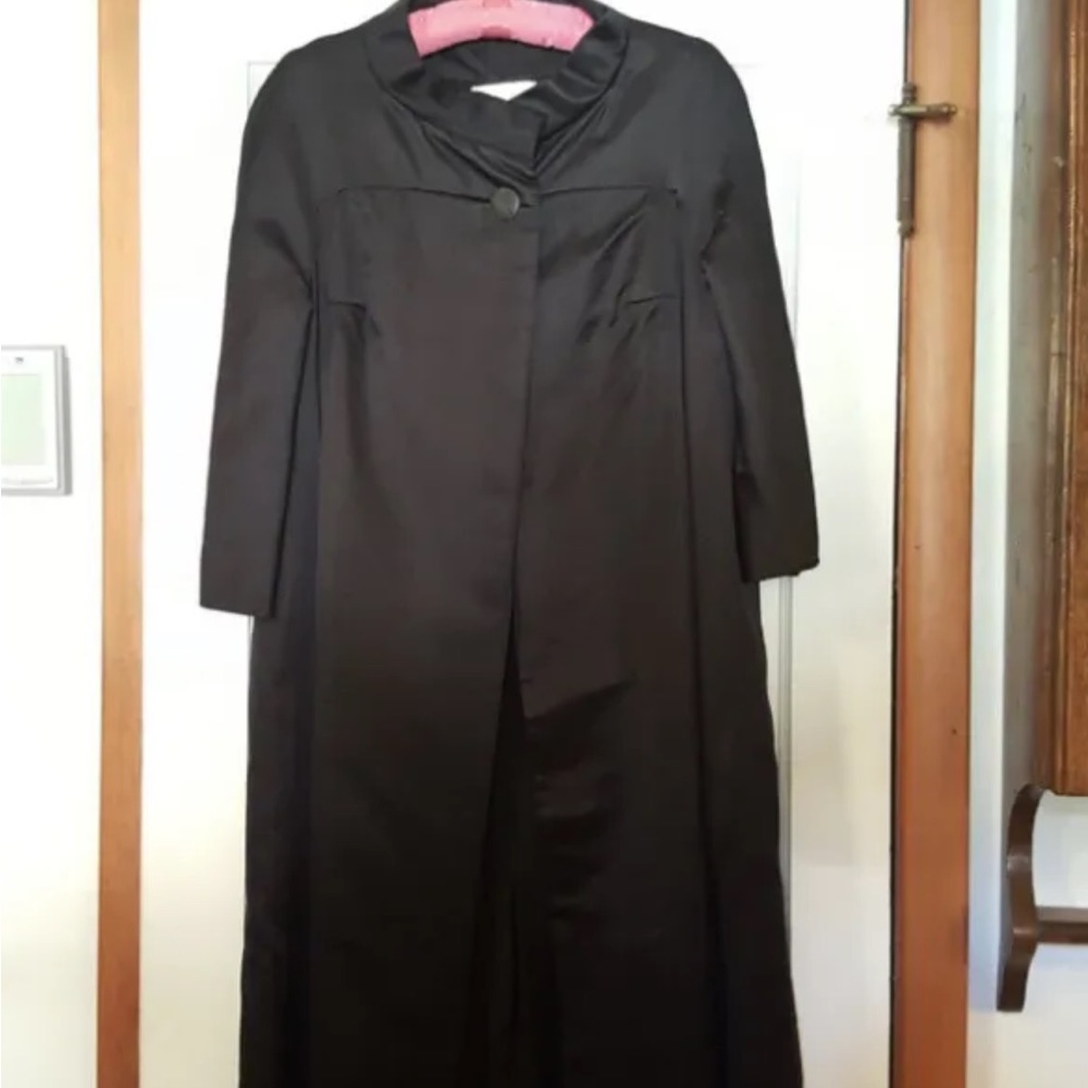 Vintage Saks Fifth Avenue Opera Coat Lux Formal Long Black